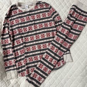 Stars Above Women’s Pajama Set with Red and Gray Pattern